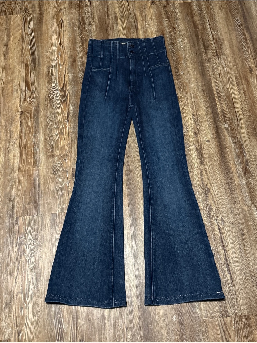 We The Free Jayde Flare Jeans Women's 24 High Rise Dark Wash Denim
